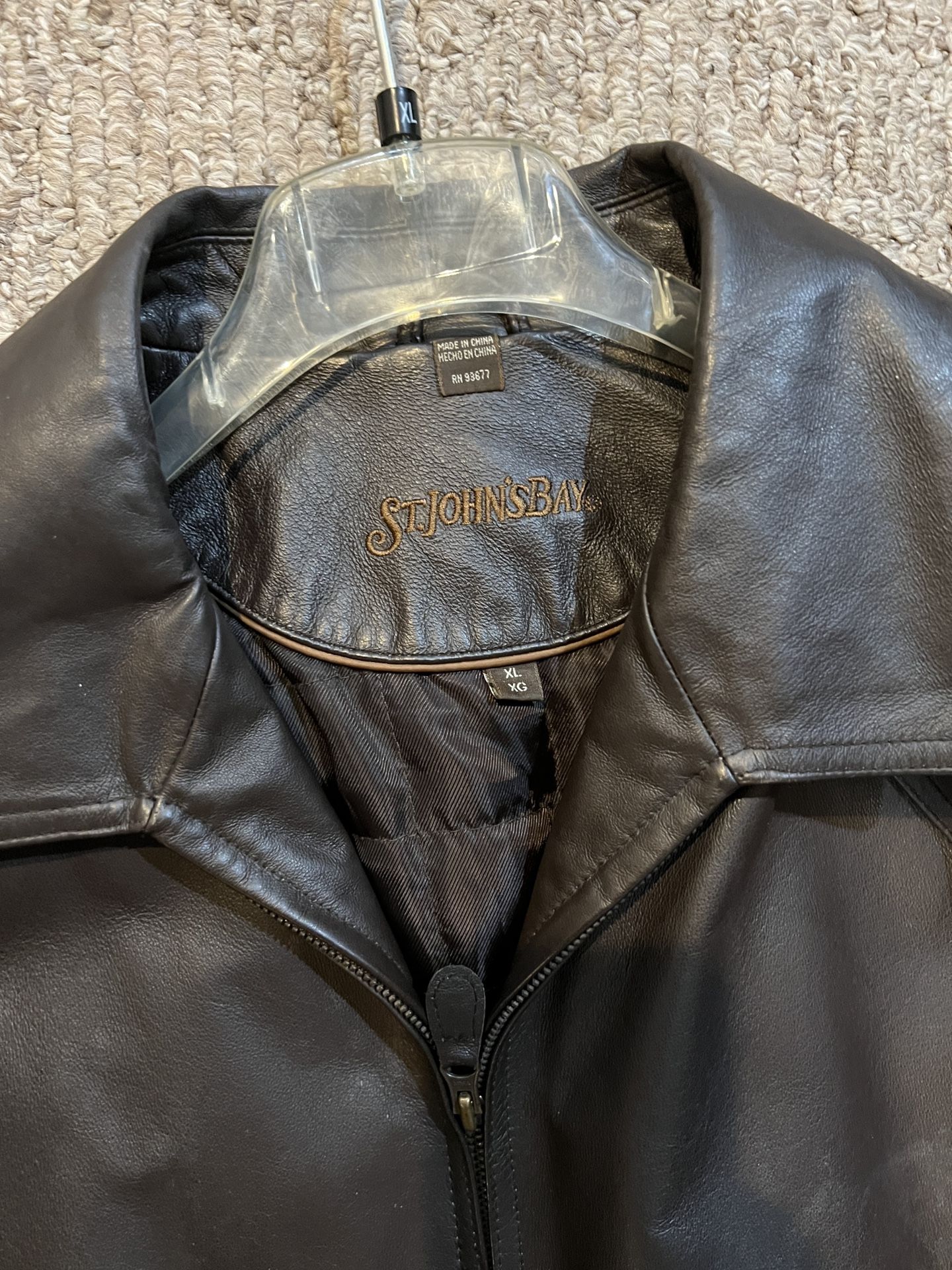 Leather Jacket XL Brown