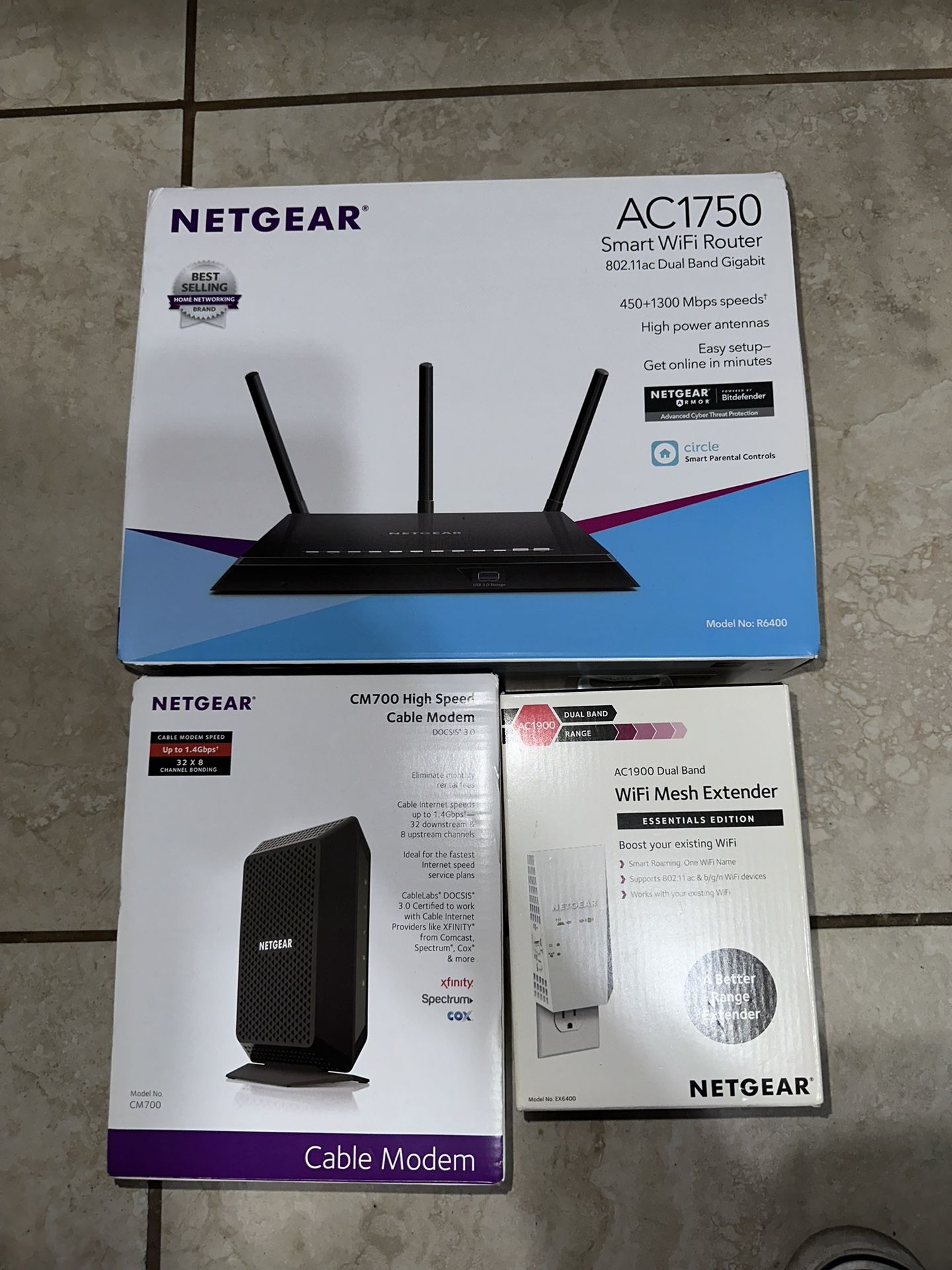 Netgear Modem, Router, And WiFi Extender