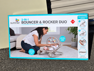 Summer by Ingenuity 2-in-1 Baby Bouncer & Rocker – Gray