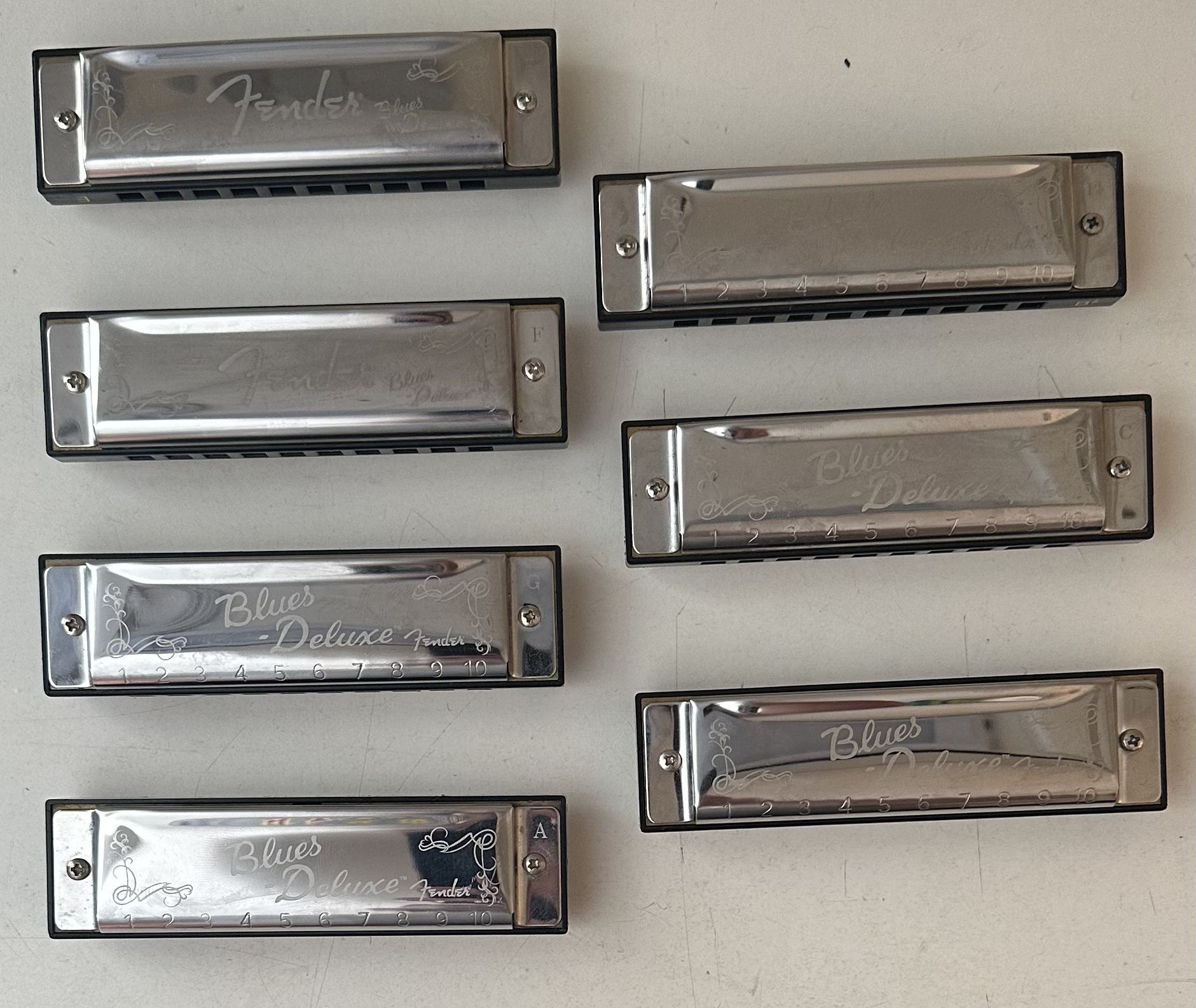 Blues Deluxe Harmonica Set (7-Pack with Case) Like New!