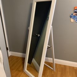 White Floor Mirror   