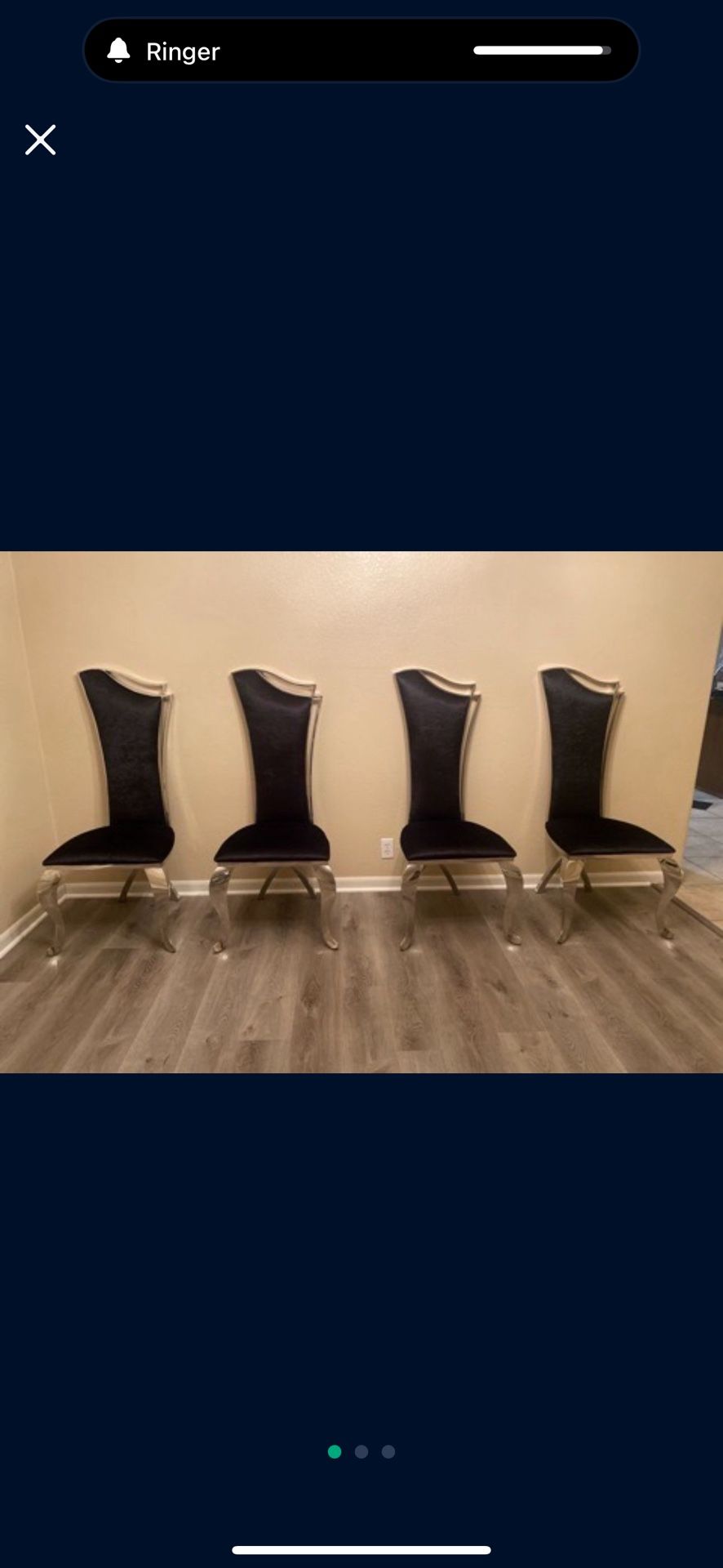 4 velvet classy chairs 