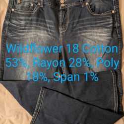 Womens Wallflower Denim Blue Jeans 18 Cotton 53%, Rayon 28%, Poly 18%, Spandex 1% Embellished Rhinestones
42x31. Plus Size