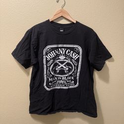 Men’s Large Obey Johnny Cash The Man in Black Short Sleeve Graphic Tee Shirt
