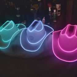 3 Light Up Cowboy Hats