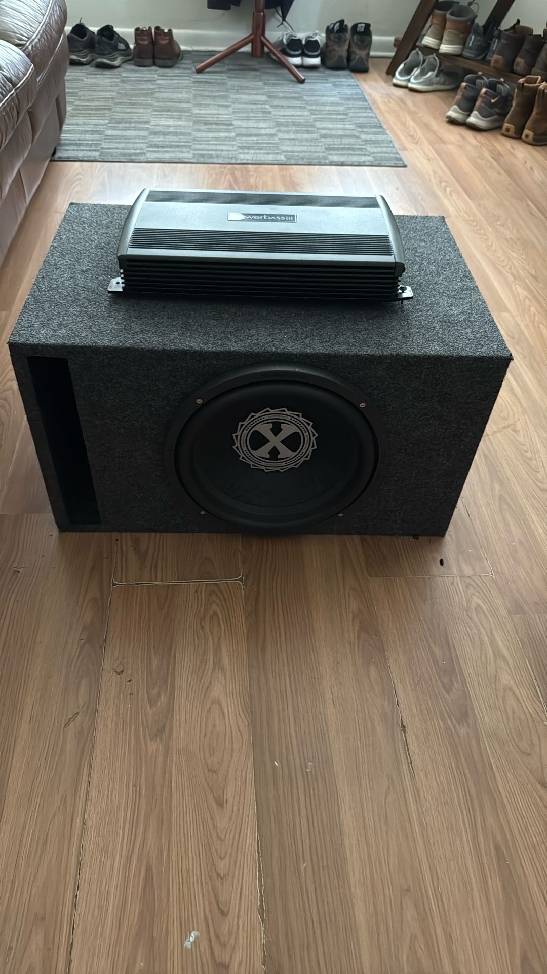Power Bass 12 Inch Class D Subwoofer, Ported Box, And Amp