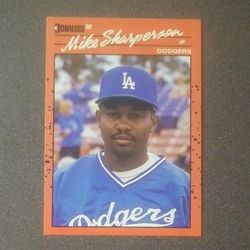 1990 Donruss Mike Sharperson Los Angeles Dodgers #603 Baseball Card Vintage Collectible Trading Sports MLB Major League Professional Pro