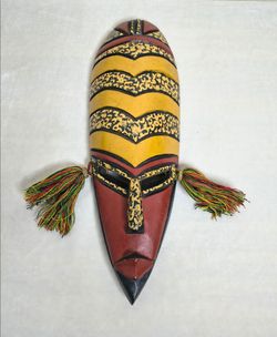 Hand-Carved African Tribal Wall Mask Decorative art