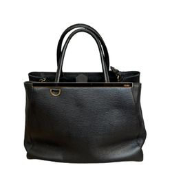 100% AUTHENTIC Fendi 2Jours leather bag, fendi black bag, fendi handbag, black designer bag, black fendi shoulder bag, designer womens bag 