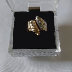 14k Unisex Diamond Gold Ring