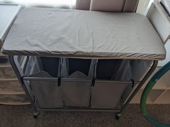Laundry Sorter (3-bin) + Ironing Board On Wheels