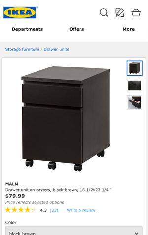 Ikea Drawer Unit File Cabinet On Casters Malm For Sale In