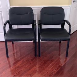 Guest Office Waiting Sitting Foyer Chairs Metal Frame PU Leather Cushion