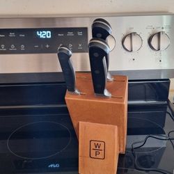 Wolfgang Puck Santoku Chef's Knife Set Wood Block