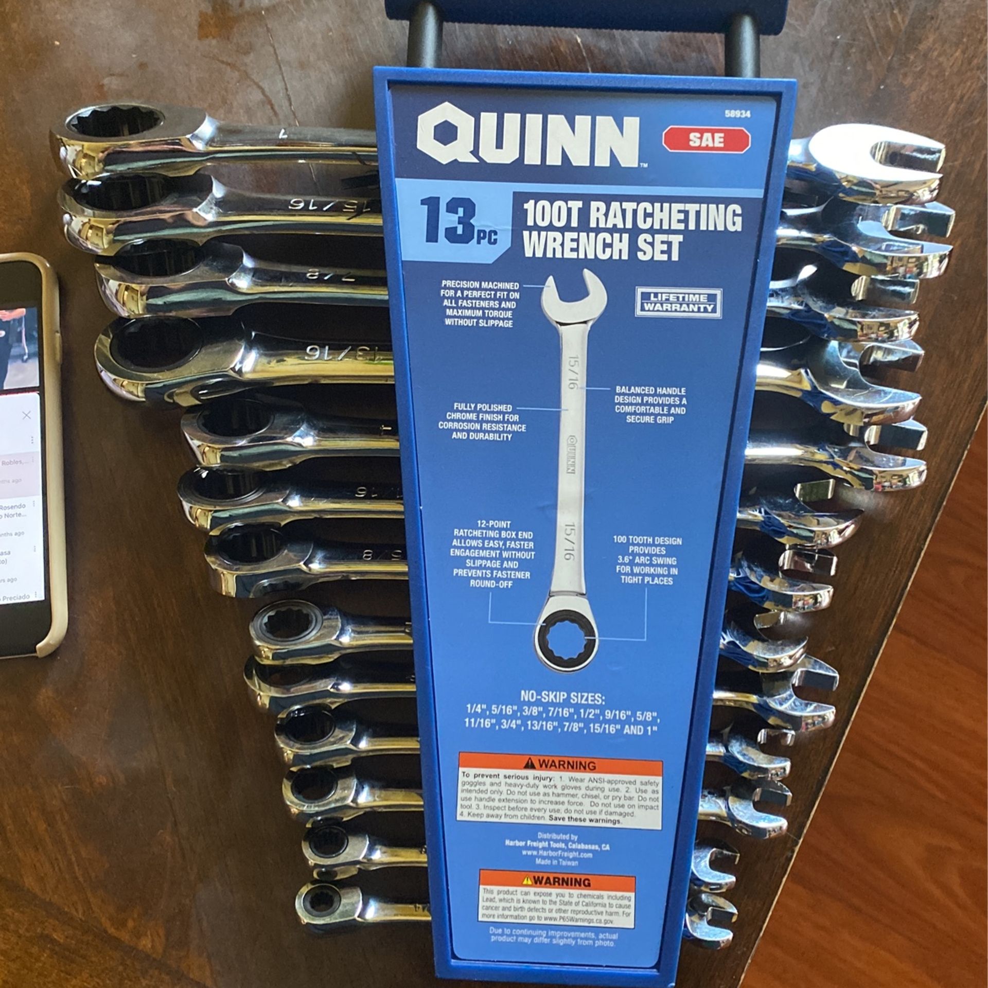 Quinn Ratcheting Wrench Set