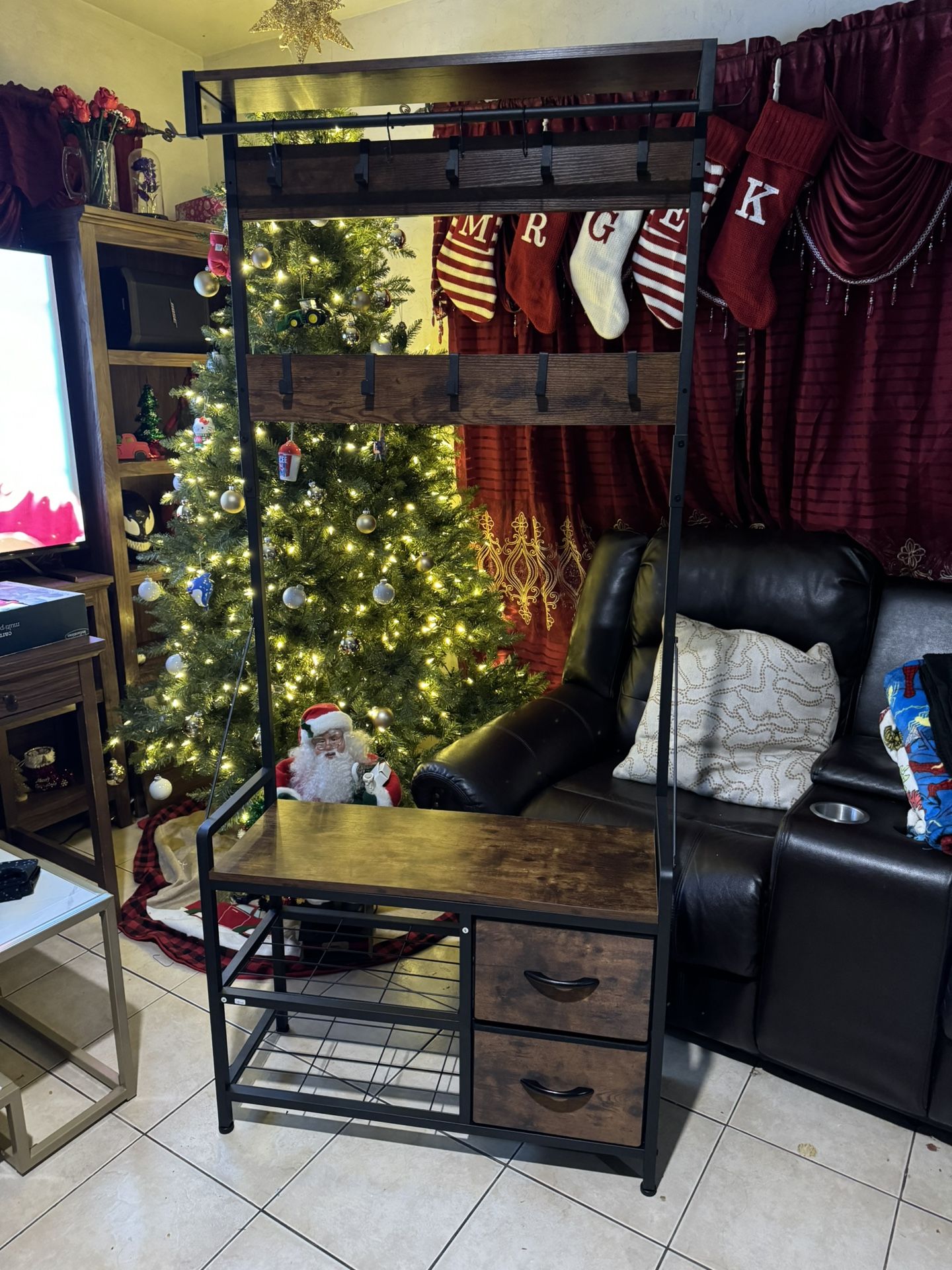 Entryway Coat Rack with drawers