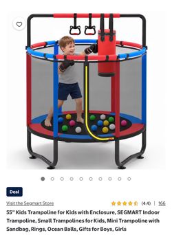 55" Kids Indoor Trampoline with Enclosure