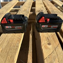 Milwaukee M18 18-Volt 5.0 Ah Lithium-lon XC Extended Capacity Battery Pack NEW $100 EACH $100 each 