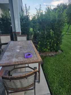 Heavy Duty Outside Table with 6 chairs.