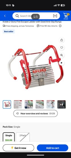 NEW Kidde 2-Story Fire Escape Ladder
