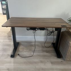 Walnut and black standing desk - 48in