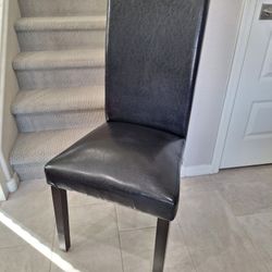 Black Faux Leather Chair 