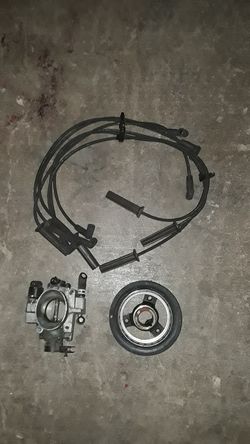 Throttle Body, Wires and Harmonic Balancer