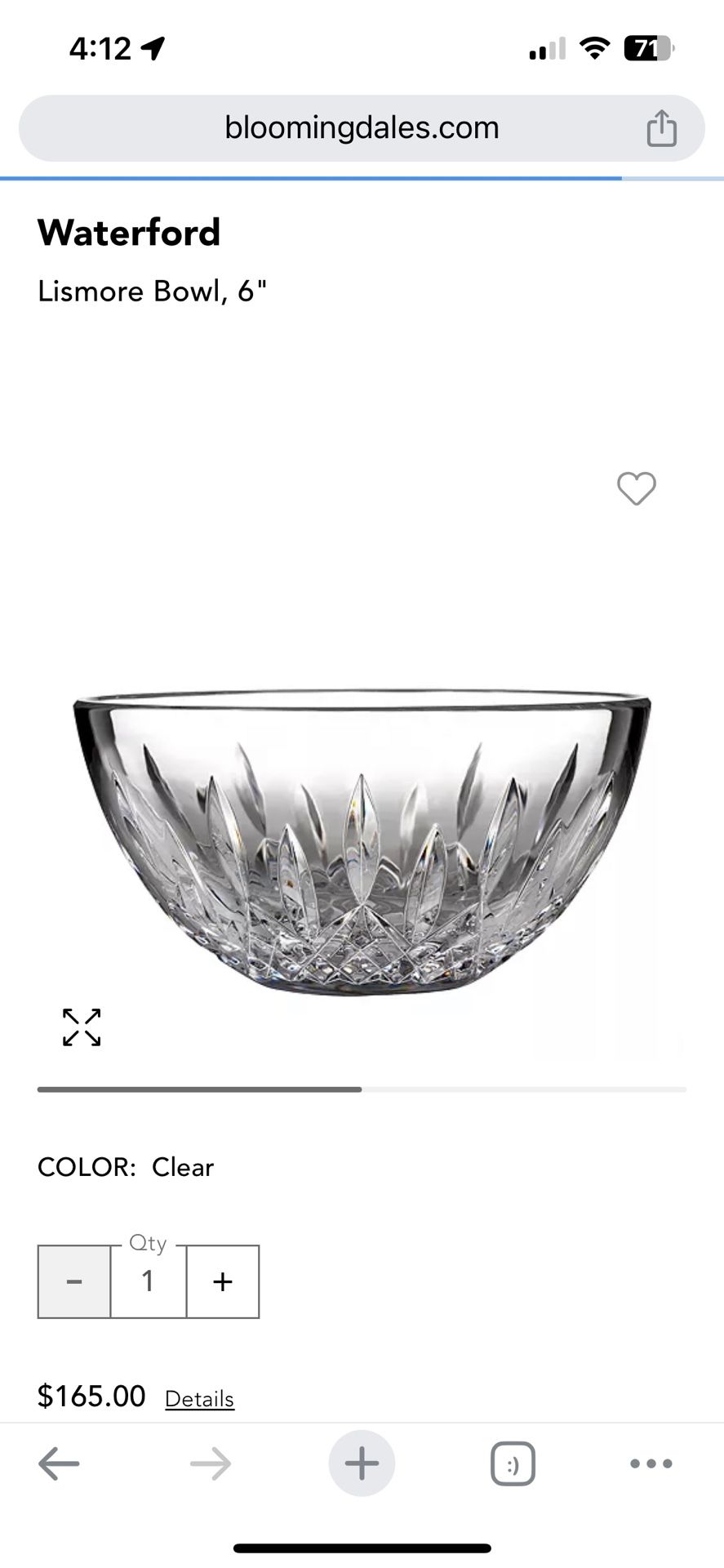 Waterford Crystal Lismore 6” Bowl