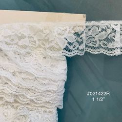 4 1/4 Yd of 1 1/2” White Gathered Lace #021422R