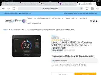 REDUCED AGAIN!!!  Lennox ComfortSense 5500 Thermostat…new In Box