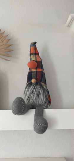 Plaid Gnome Shelf Sitter Decor