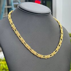 Jewelry 18k solid yellow Gold fancy link 19.00” Chain necklace 20.10 grams 7.30mm