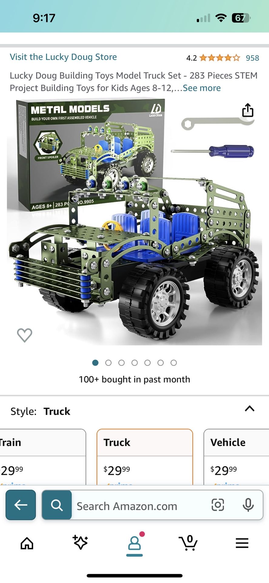 Building Toys Model Truck Set - 283 Pieces STEM Project Building Toys for Kids Ages 8-12