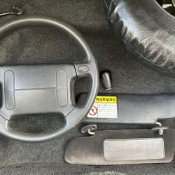 NA Miata Oem Steering Wheel, Visors, And Shift Knob