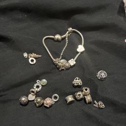 Pandora Bracelet with 20 Charms Authentic Used