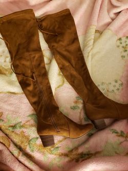 Brown high knee boots