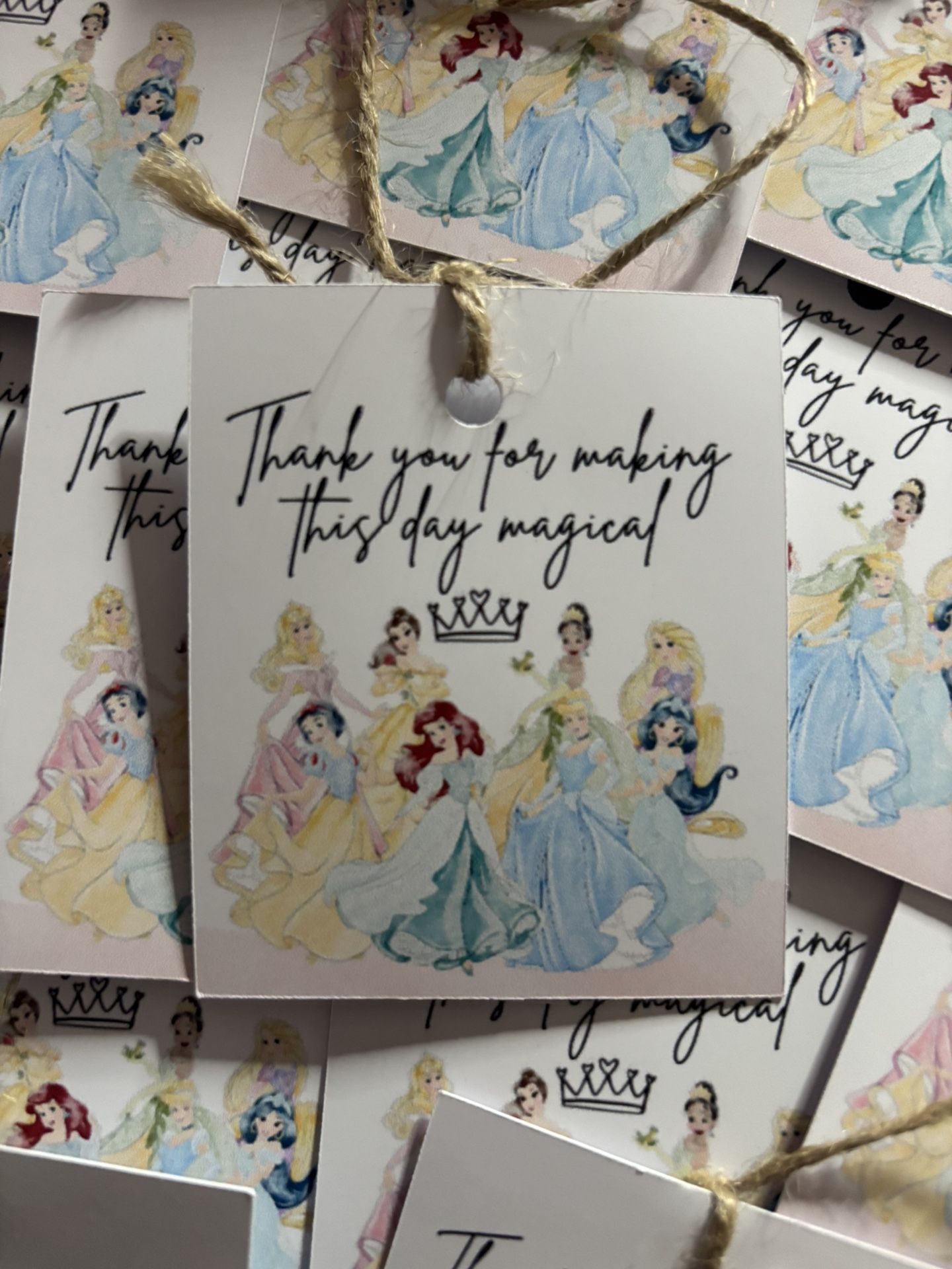 Princess Disney Party Thank You Tags Party Decorations Party Decor Party Supplies 