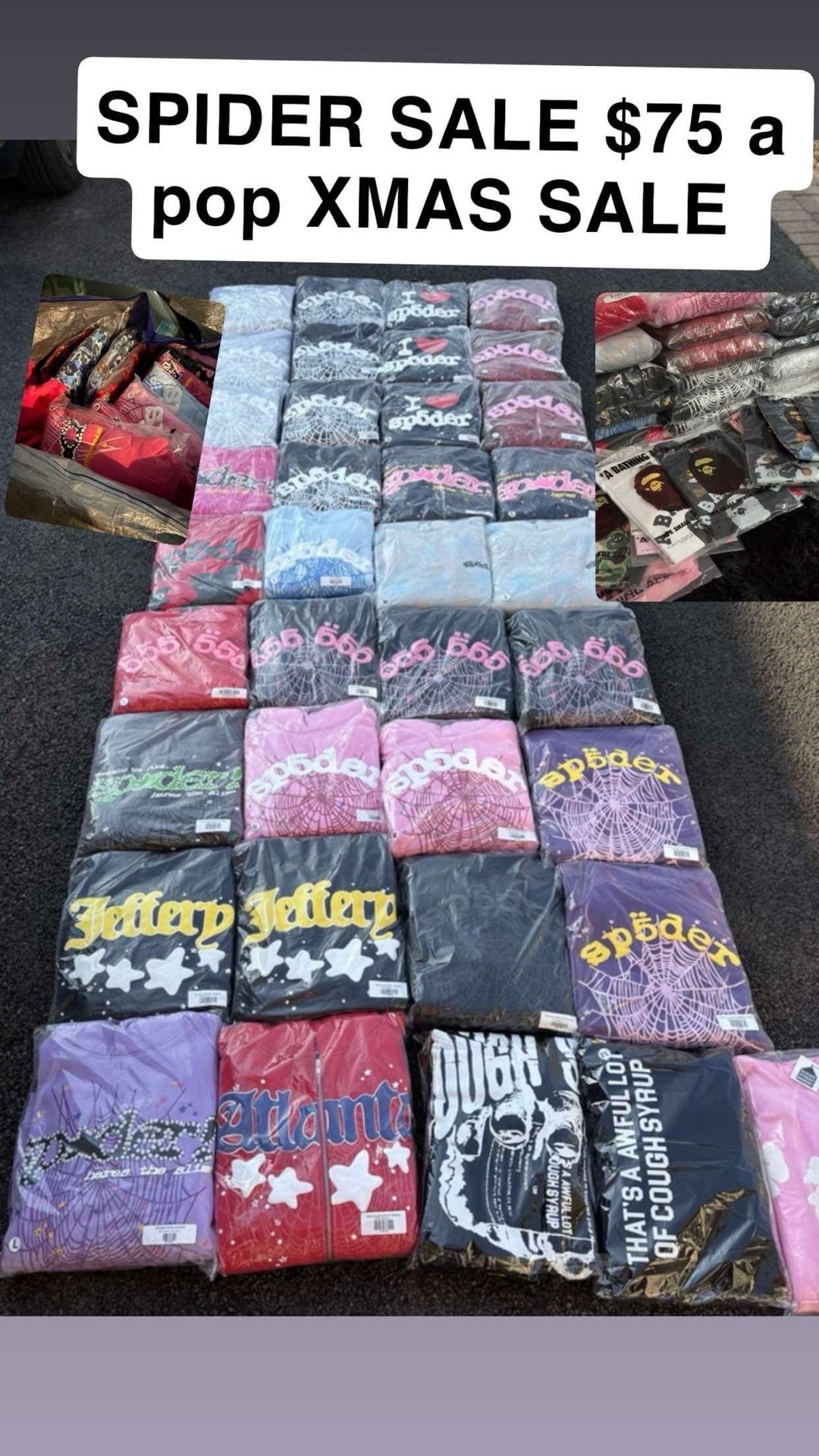 SP5DER HOODIES ON THE LOW CAN DO BULK