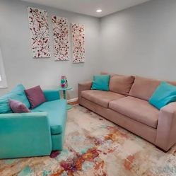 Crate and Barrel Axis 2 Grey Couch 