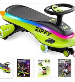 NEW Ziffy Ride On Scooter 45W 5.5A Light-Up Electric Wiggle Car With Pedal, Rechargeable