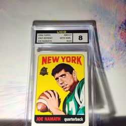 1996 Topps Football Joe Namath Reprints #1, 1965 Topps RC Reprint,  Jets UCG 8 NM-MT 