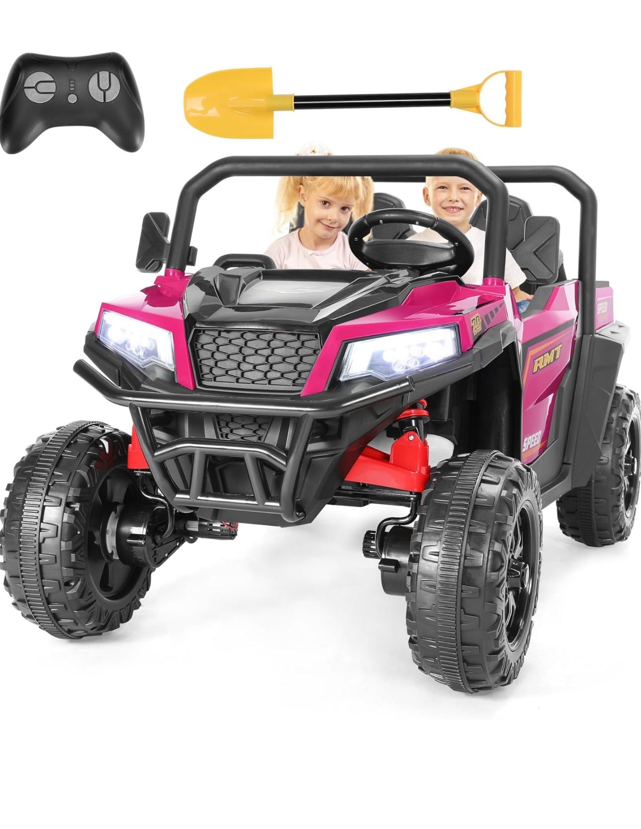 2 Seater Ride On UTV Car, 24V Kids Electric Dump Truck w/Remote Control ...