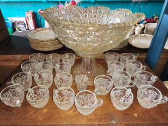 Crystal Punch Bowl Set 