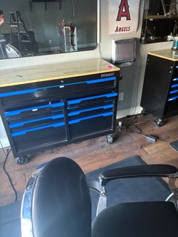Kobalt Rolling Tool Cabinet with Wood Top