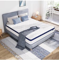 Queen Mattress in a Box, 12 Inch Hybrid Size Mattresses with Comfort Foam and Pocket Coils, Colchones Queen for Pressure Relief & Motion Isolation