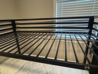 Twin Metal Bunk Bed Frame (Black) – Good Condition