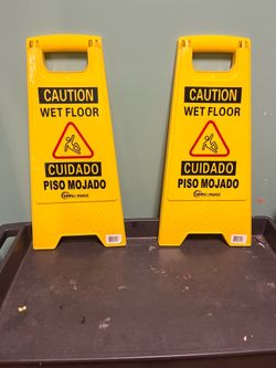 Wet floor signs
