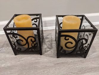 Bronze Glass Candleholders