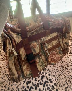 Floral Tapestry Duffle Travel Bag