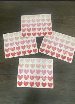 the Watercolor Hearts Cork Placemats